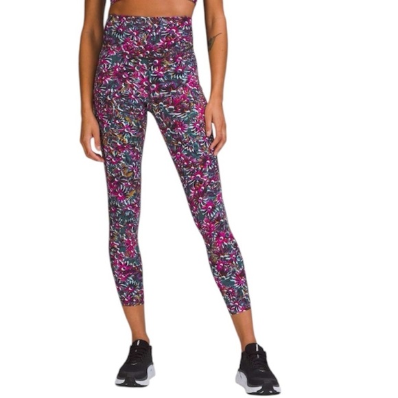 Lululemon |  Base Pace High-Rise Running Tight 25" Floral Electric Multi Size 2 - Picture 1 of 9